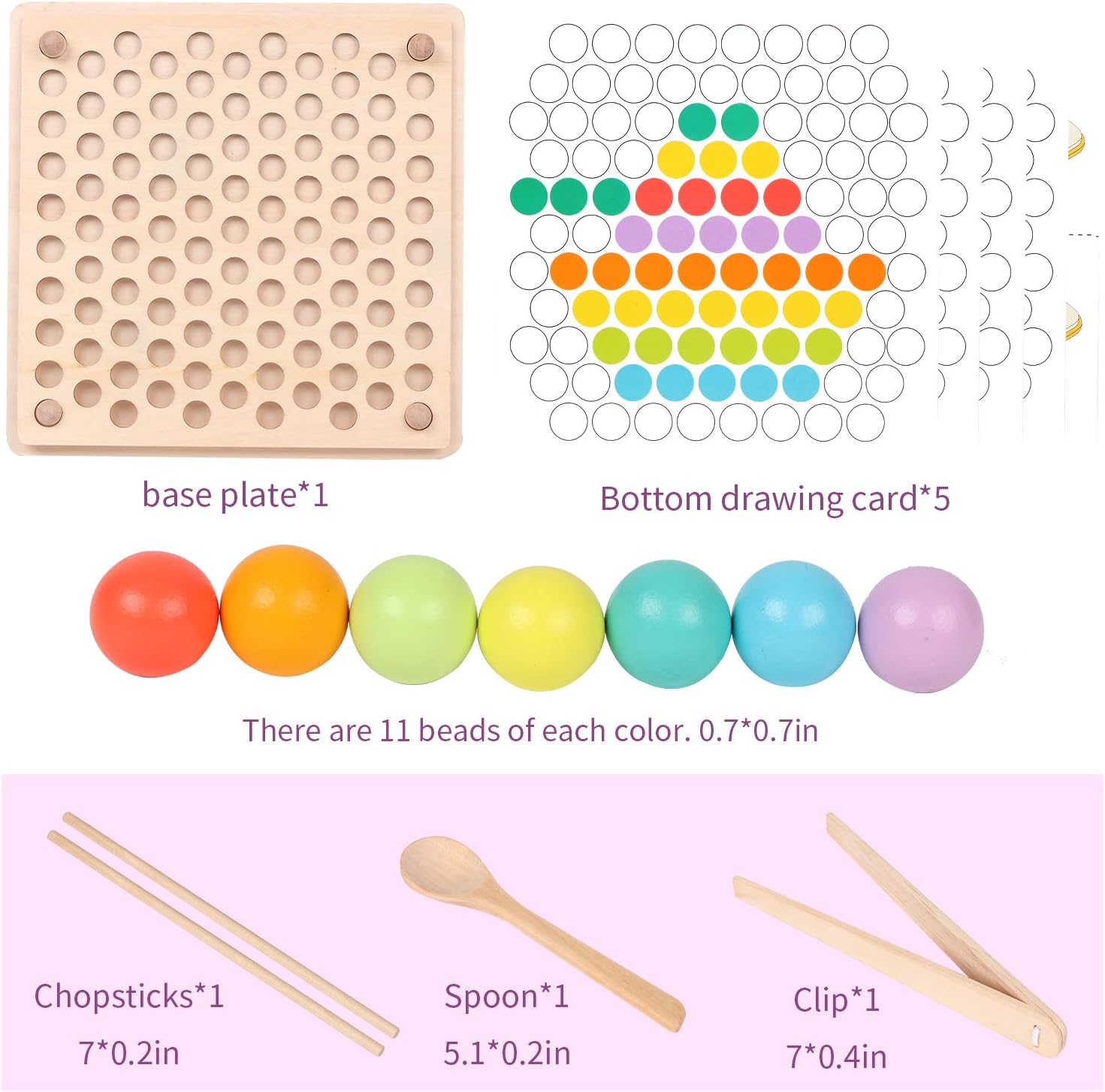 Montessori Color Match Peg Board - 图片 5