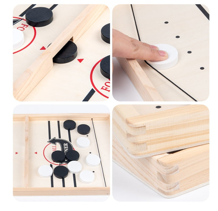 Fast Sling Puck Game – Kids Wooden Table Hockey Board for Family & Party Play - 图片 8