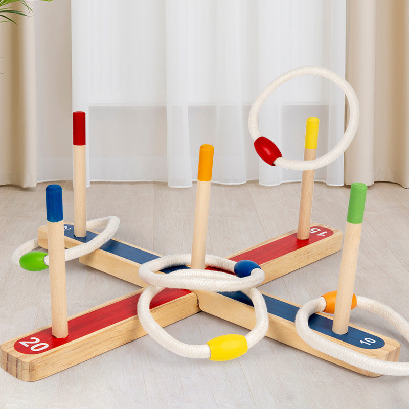 Kids Wooden Ring Toss Game – Outdoor Carnival Throwing Game for Parties - 图片 4
