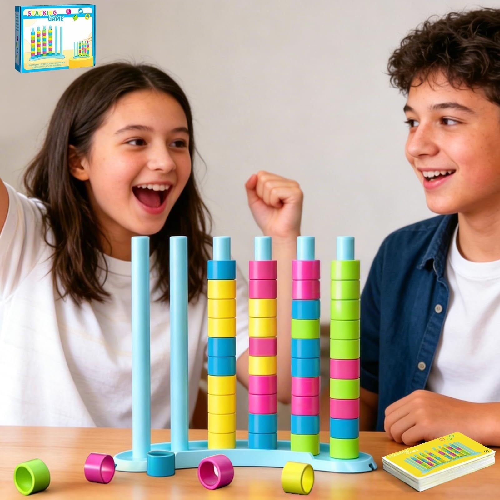 Rainbow Ring Sorter – Montessori Counting & Stacking Puzzle - 图片 6