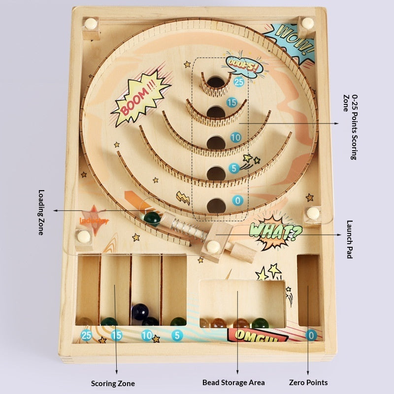 Kids Wooden Pinball Game – Montessori Marble Arcade Toy for Parties & Play - 图片 3