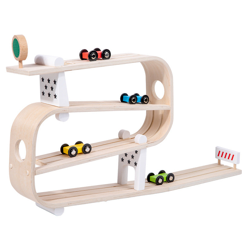 Wooden Car Ramp Racer – Montessori Race Track Toy for Toddlers - 图片 6