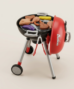 Kids BBQ Grill Play Set – Toy Barbecue Kitchen Cooking Set with Accessories