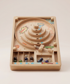 Kids Wooden Pinball Game – Montessori Marble Arcade Toy for Parties & Play