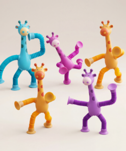 Stretchy Giraffe Fidget Toy – Suction Cup Sensory Tubes for Stress Relief