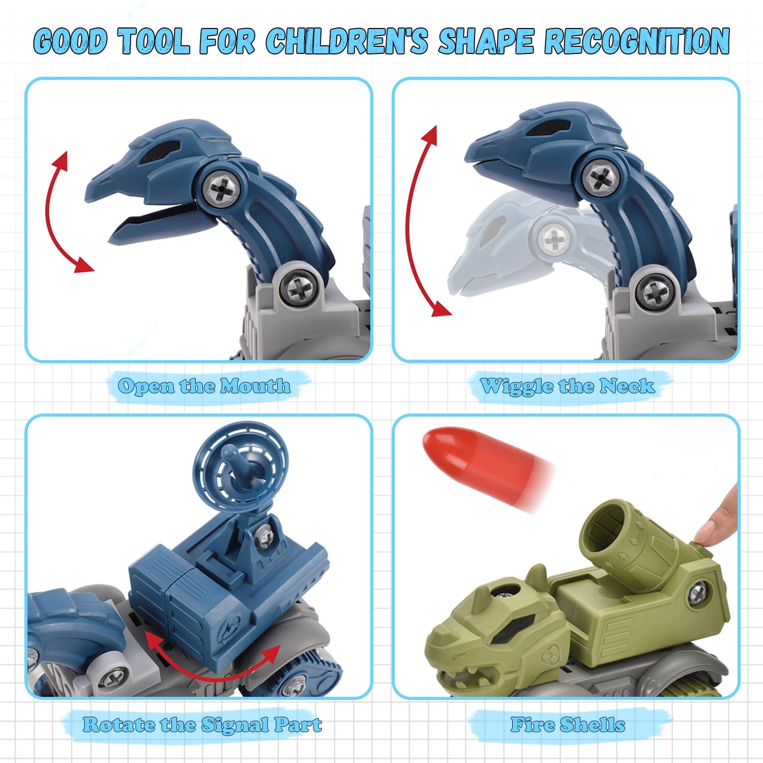 Montessori Dino Builder Bots – 5 Pack STEM Take-Apart Set - 图片 5