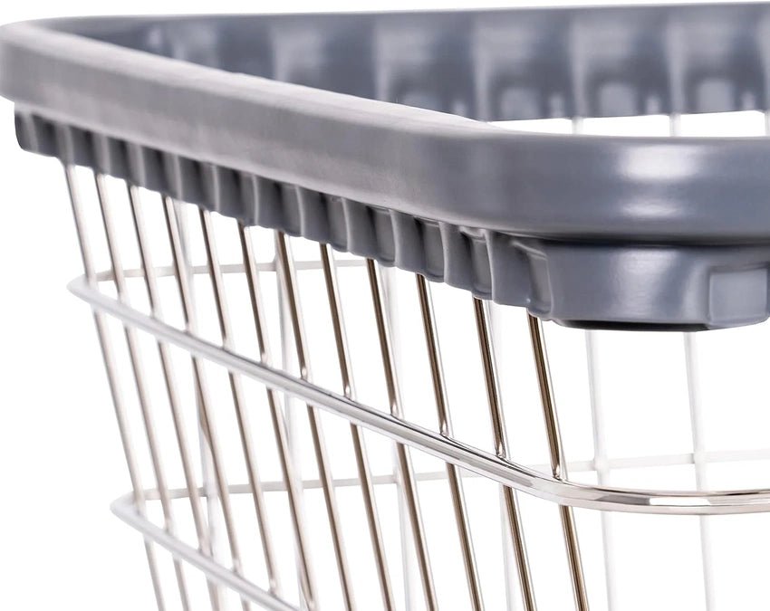 Heavy Duty Wire Laundry Cart With Double Rod Rack