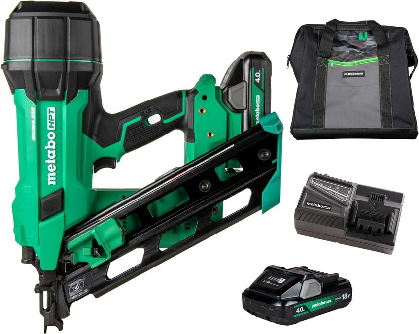 18V Multi-Voltage Cordless 30 Degree Paper Tape Measuring Nail Gun Kit, 3-1/2 In. Measuring Nail Gun, Power Tool