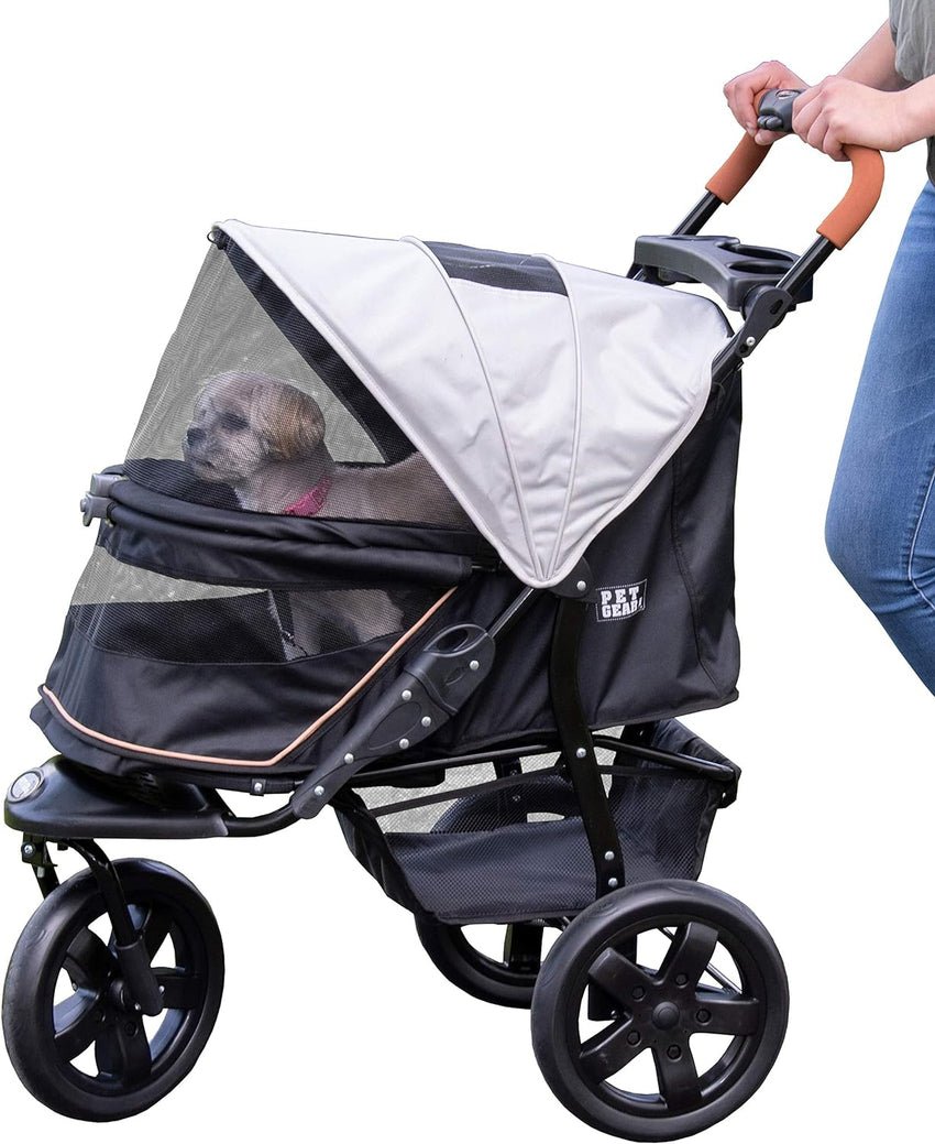 Pet Gear No-Zip AT3 Pet Stroller For Cats/Dogs, Zipperless Entry, Easy One-Hand Fold, Jogging Tires, Removable Liner