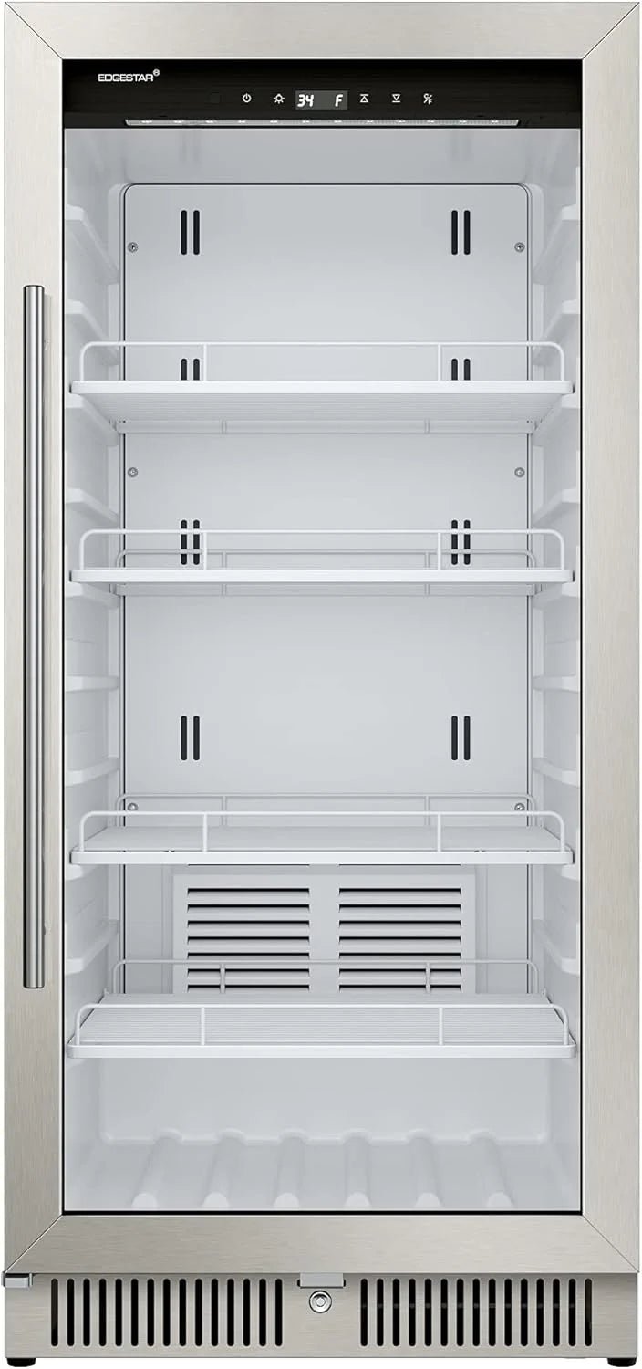 22 In. Wide 10.1 Cu. Ft. Commercial Beverage Merchandiser, Stainless Steel, Temp Alarm, Reversible Door